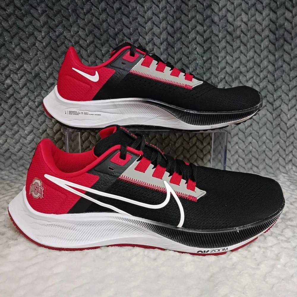 Nike Air Zoom Pegasus 38 Ohio State Red Black Men's Walking Running Shoes Sz 8.5